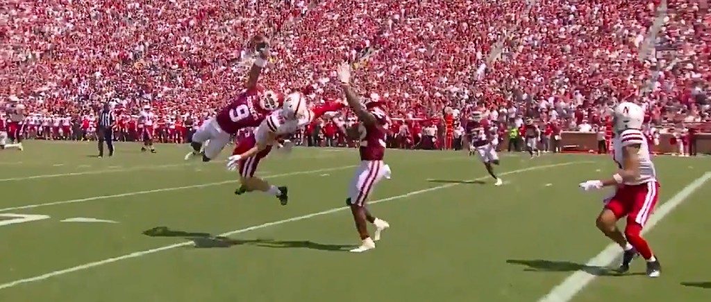 Oklahoma’s DJ Graham Had The Interception Of The Year With This Diving One-Handed Snag Against Nebraska