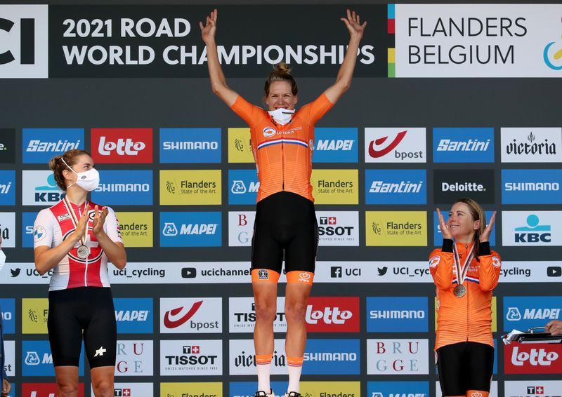 Cycling - Van Dijk beats Olympic medallists to win time trial title