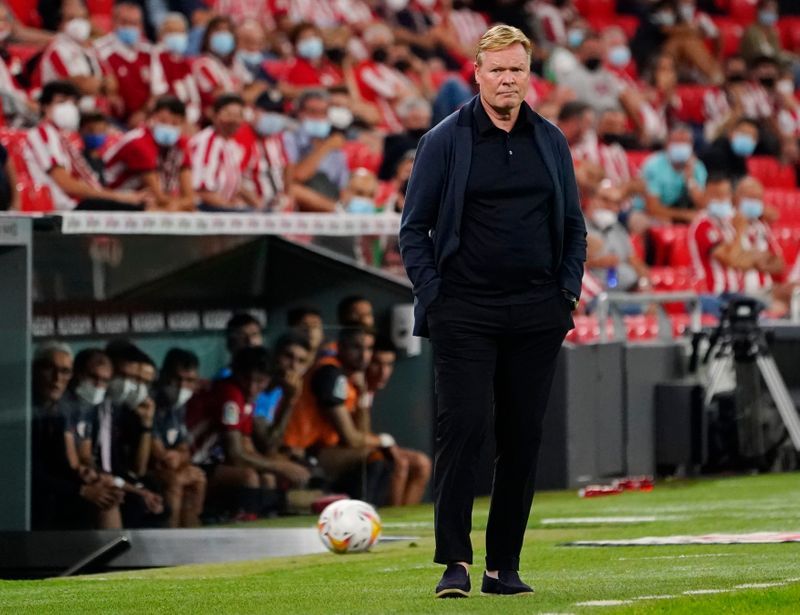 Soccer-Barca coach Koeman calls for patience in unusual news conference
