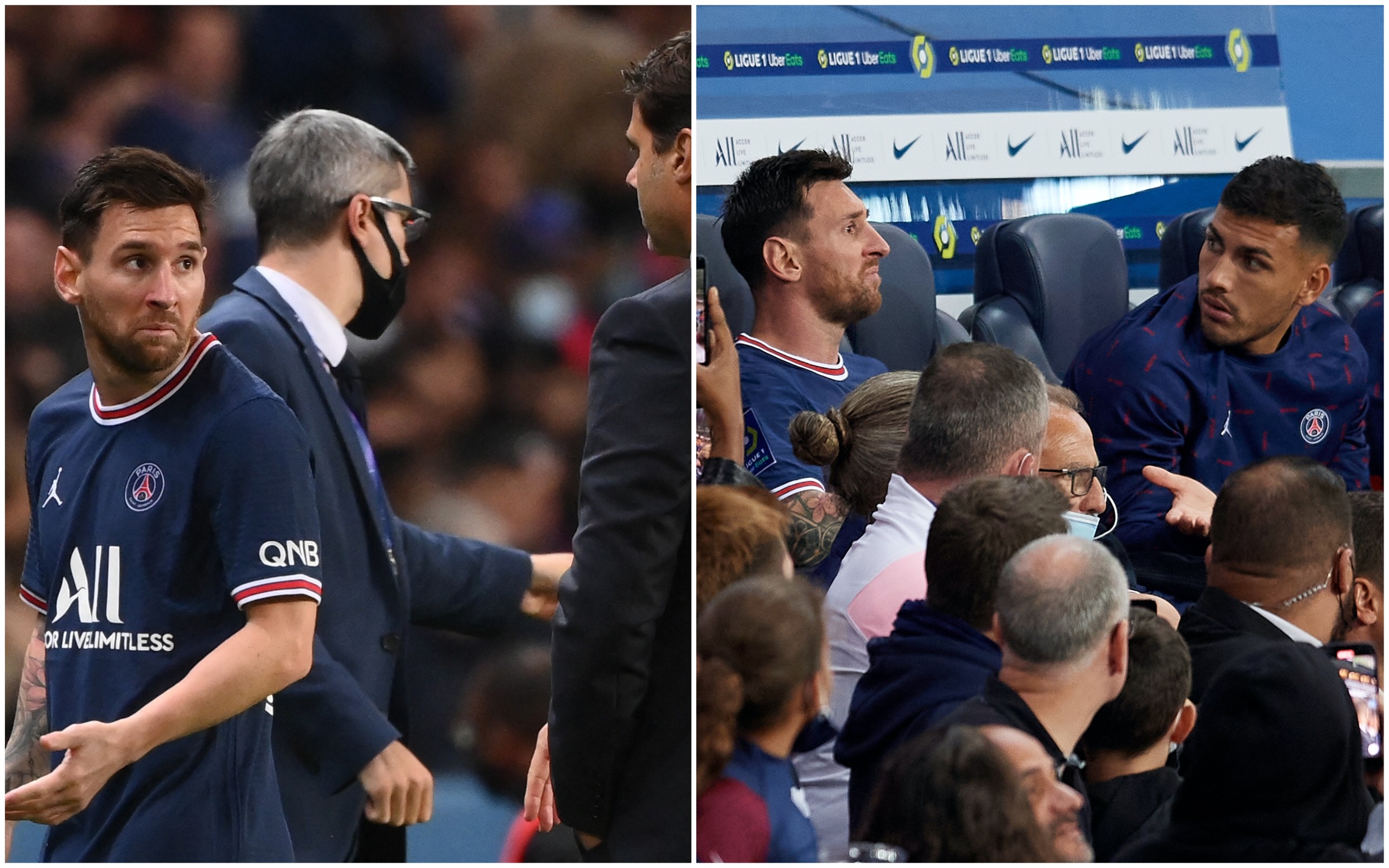 Lionel Messi left stunned after being substituted against Lyon with PSG chasing a winner