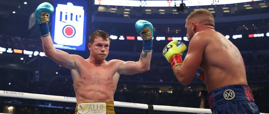 Canelo Alvarez And Caleb Plant Threw Punches At Their Presser Leaving Plant Cut Under His Eye