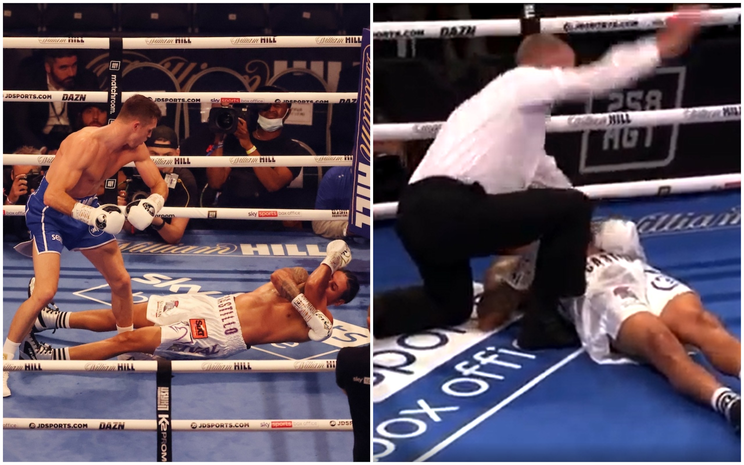 Lenin Castillo stretchered out of the ring following devastating Callum Smith knockout on Joshua vs Usyk undercard