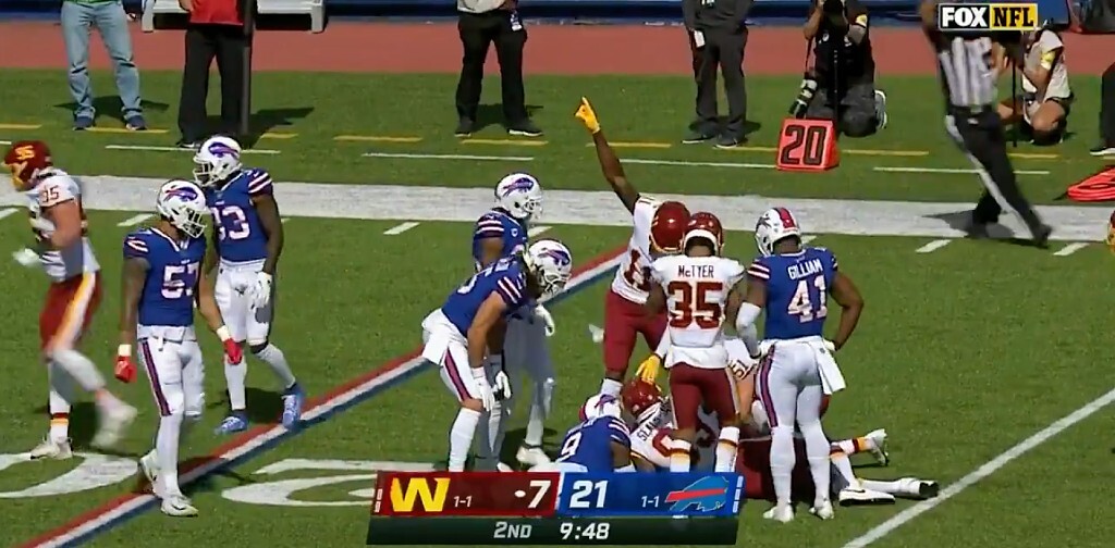 Washington’s Kicker Recovered An Accidental Onside Kick 50 Yards Downfield Against The Bills