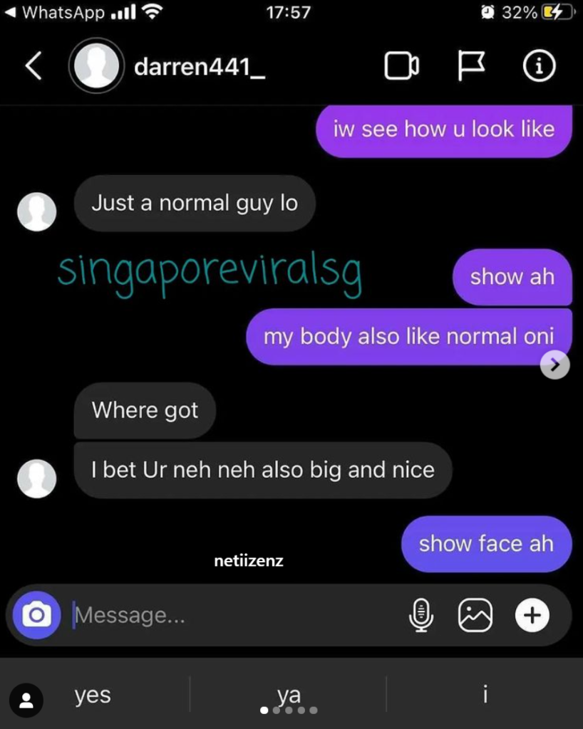 Guy asked xmm to send n*des, says: “i bet your neh neh also big & nice”