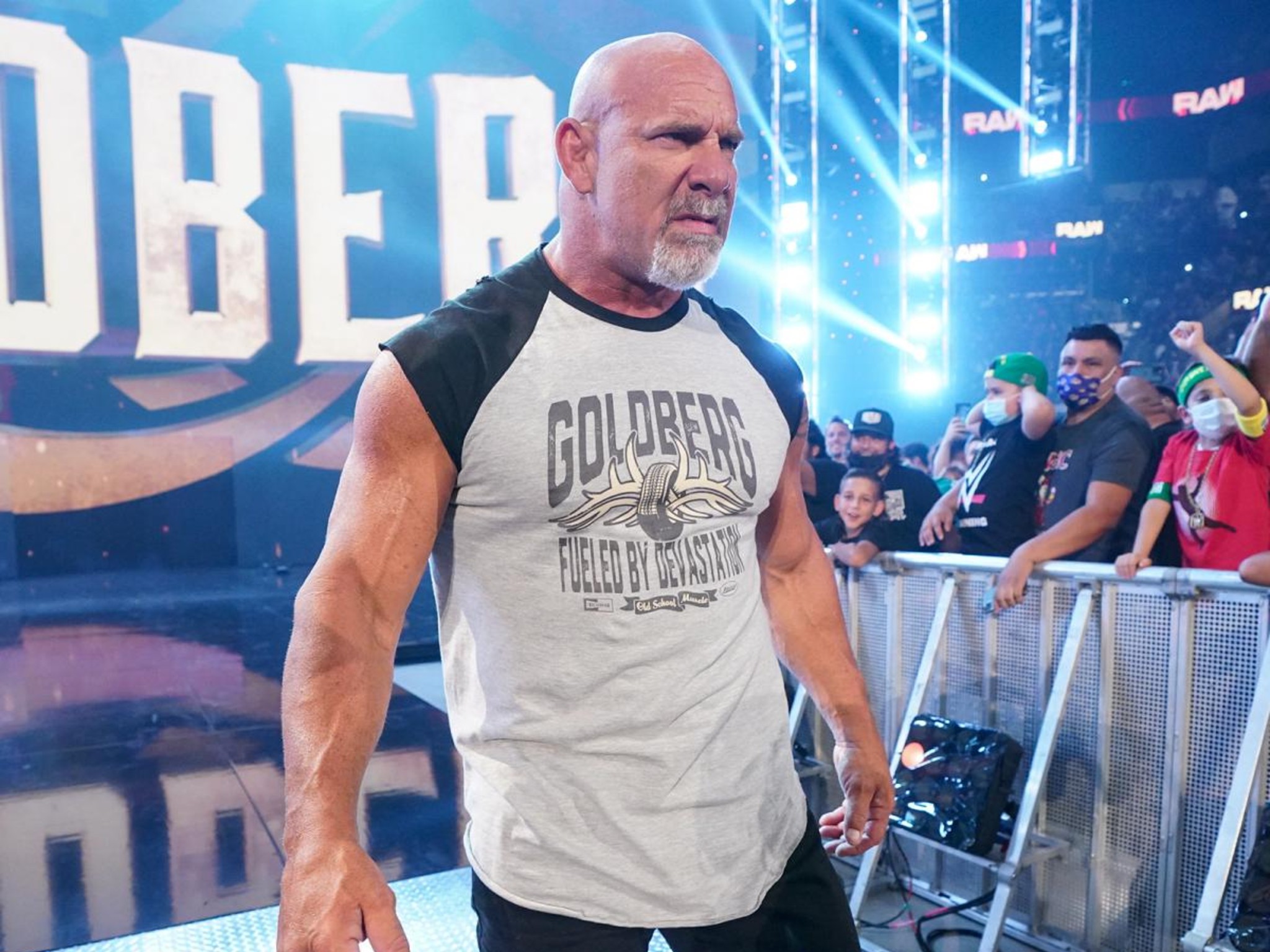 WWE legend Goldberg looks unrecognisable with full head of hair and clean-shaven look in epic throwback