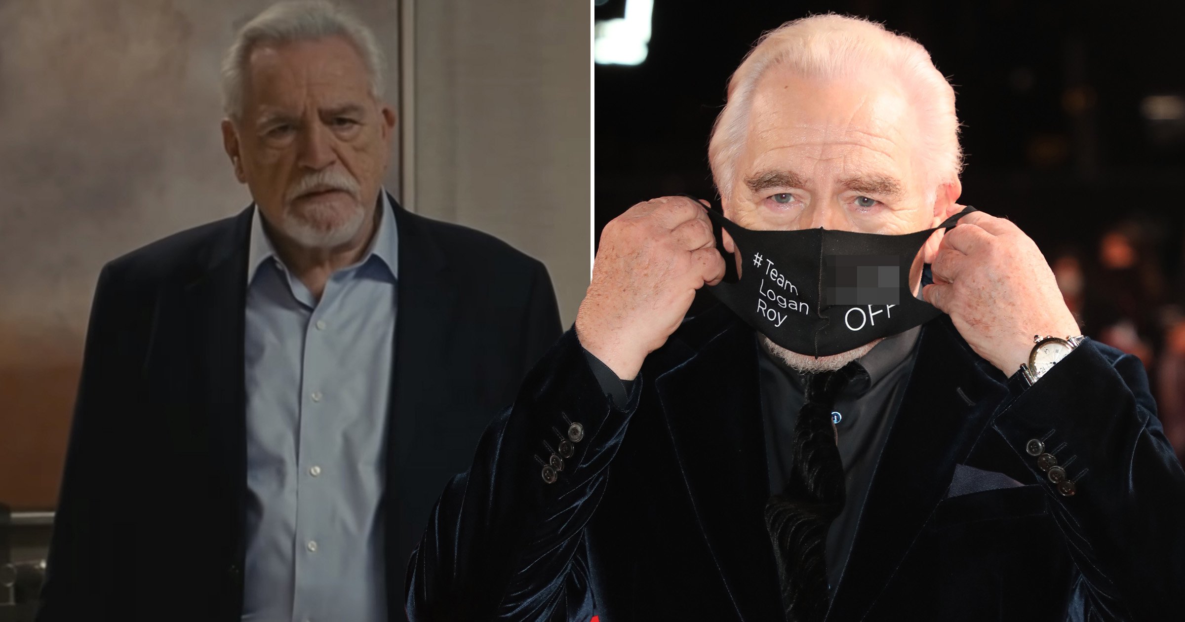 Succession’s Brian Cox dons glorious ‘f*** off’ mask in homage to his character Logan Roy at season 3 premiere