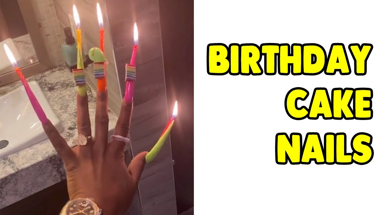 Talented Nail Tech Creates Birthday Cake Nails