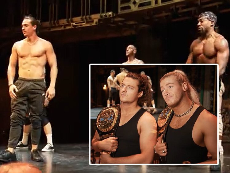 Magic Mike Live cast put WWE duo Pretty Deadly through their paces as ...