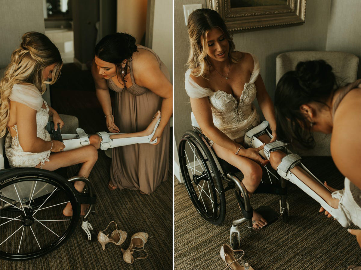 Groom's Jaw Drops When He Sees Bride, Who Uses a Wheelchair, Walk Down the Aisle at Their Wedding