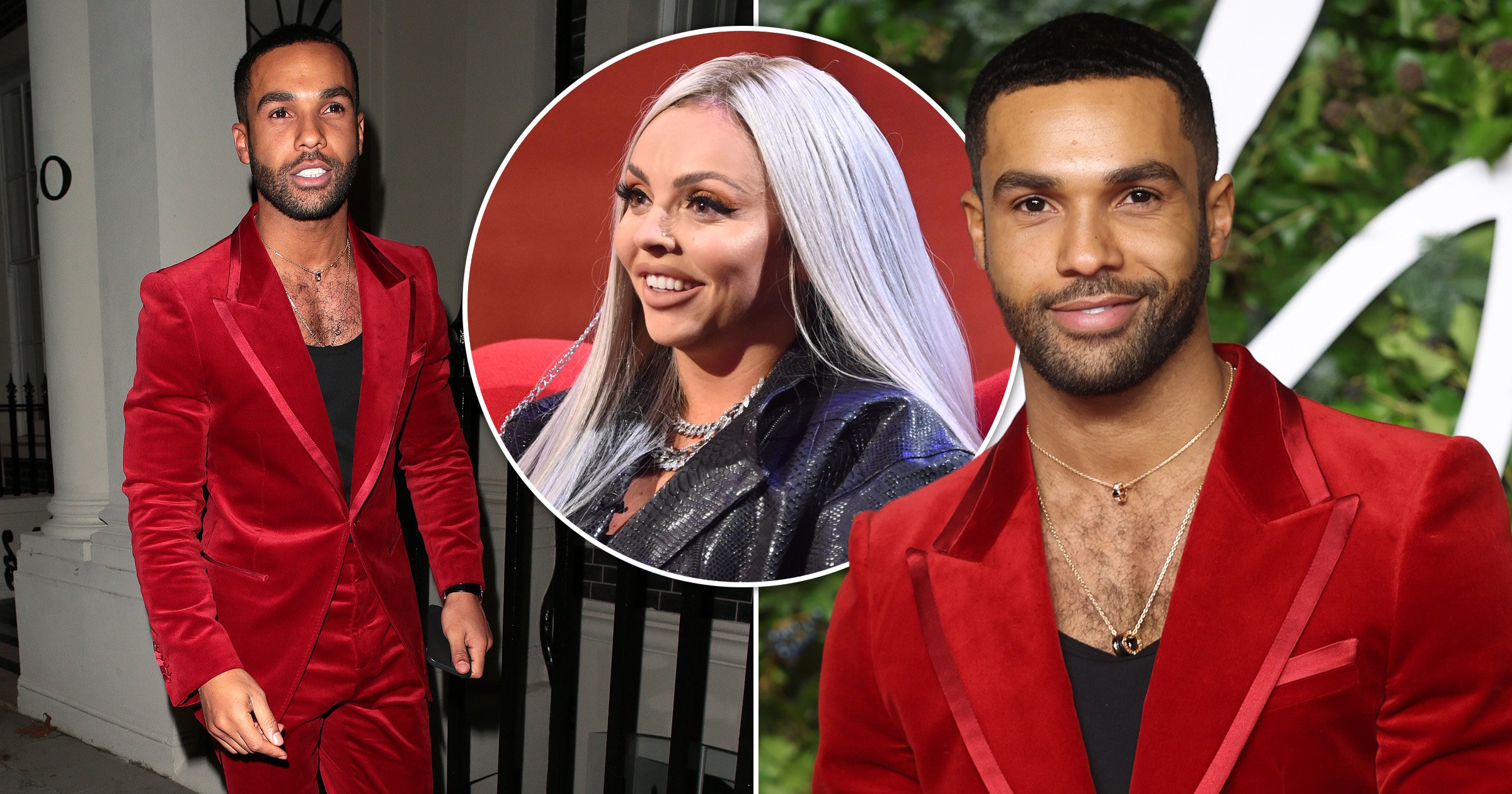 Lucien Laviscount bares chest in red velvet blazer at Fashion Awards after causing a stir with Jesy Nelson flirtation