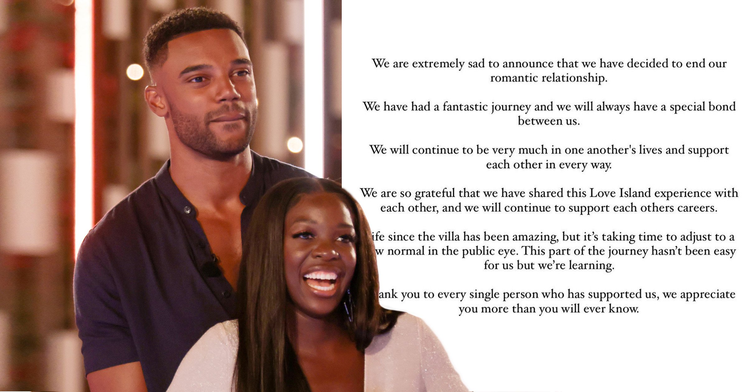 Love Island’s Kaz Kamwi and Tyler Cruickshank confirm split: ‘We will always have a special bond’