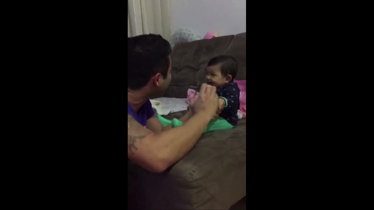 Baby Tries to Scare Dad When Cutting Her Nails