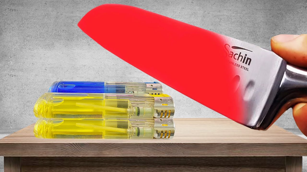 Glowing 1000 degree KNIFE VS LIGHTER - You Won't Believe What Happened...