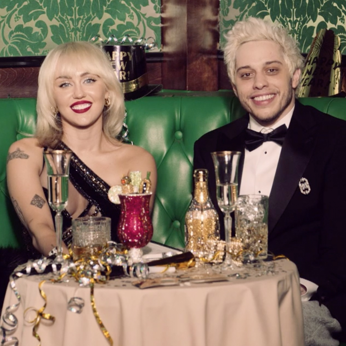 See a First Look at Miley Cyrus and Pete Davidson's "Untraditional" New Year's Eve Bash