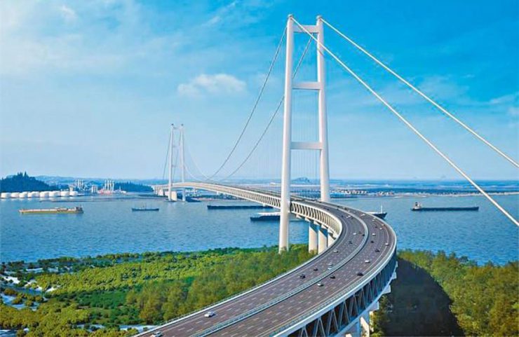 中国开建世界最大悬索桥 连接广州南沙及东莞