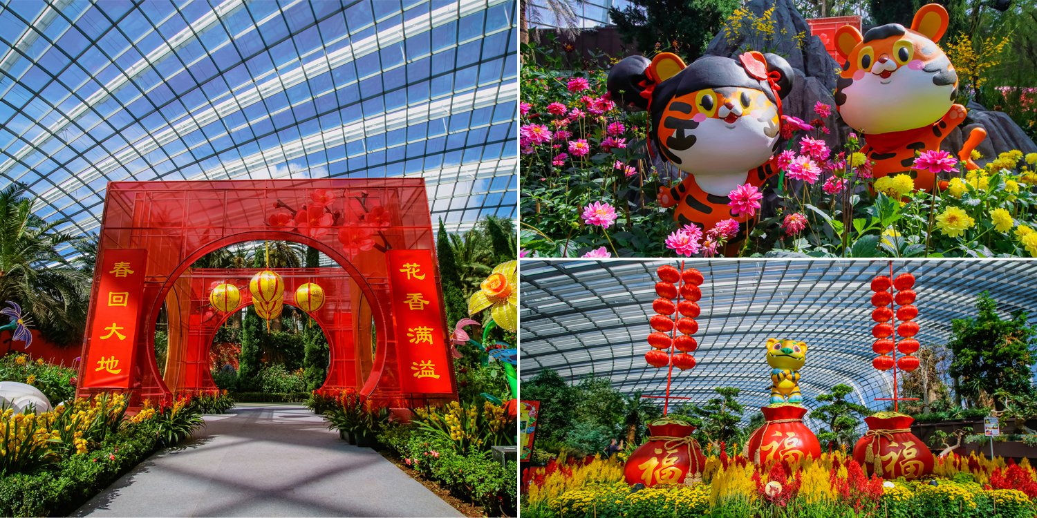 Gardens by the bay has Giant lanterns & moon gates for extra lit CNY photos