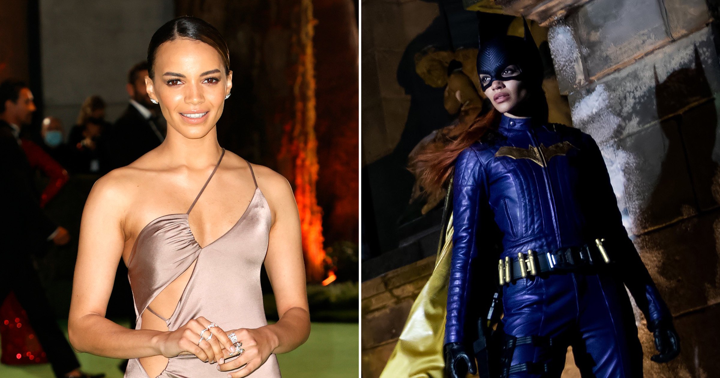 Leslie Grace seen rocking Batgirl costume for the first time during filming in Glasgow