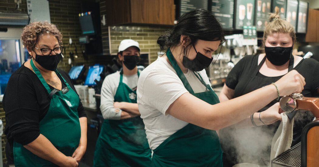 Starbucks ends its plan to require worker vaccination and testing.