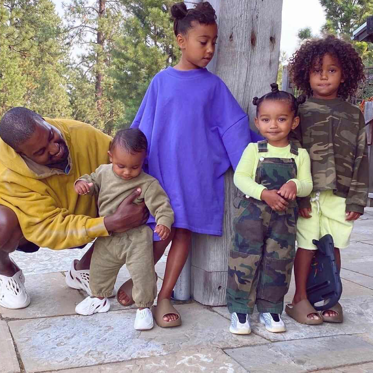 Kanye "Ye" West Kicks Off 2022 Super Bowl With North and Saint West