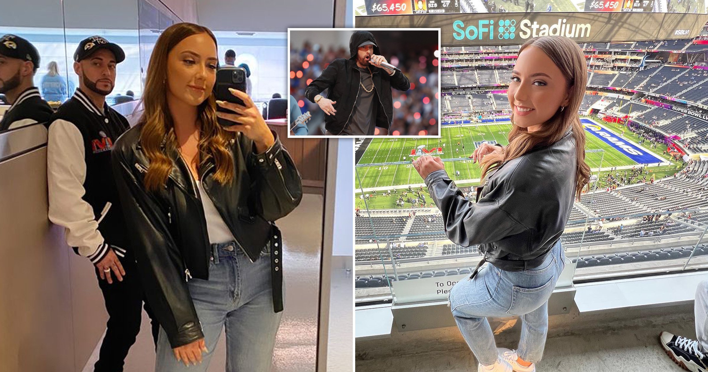 Eminem’s daughter Hailie Jade Scott cheers him on at Super Bowl halftime show as rapper takes the knee