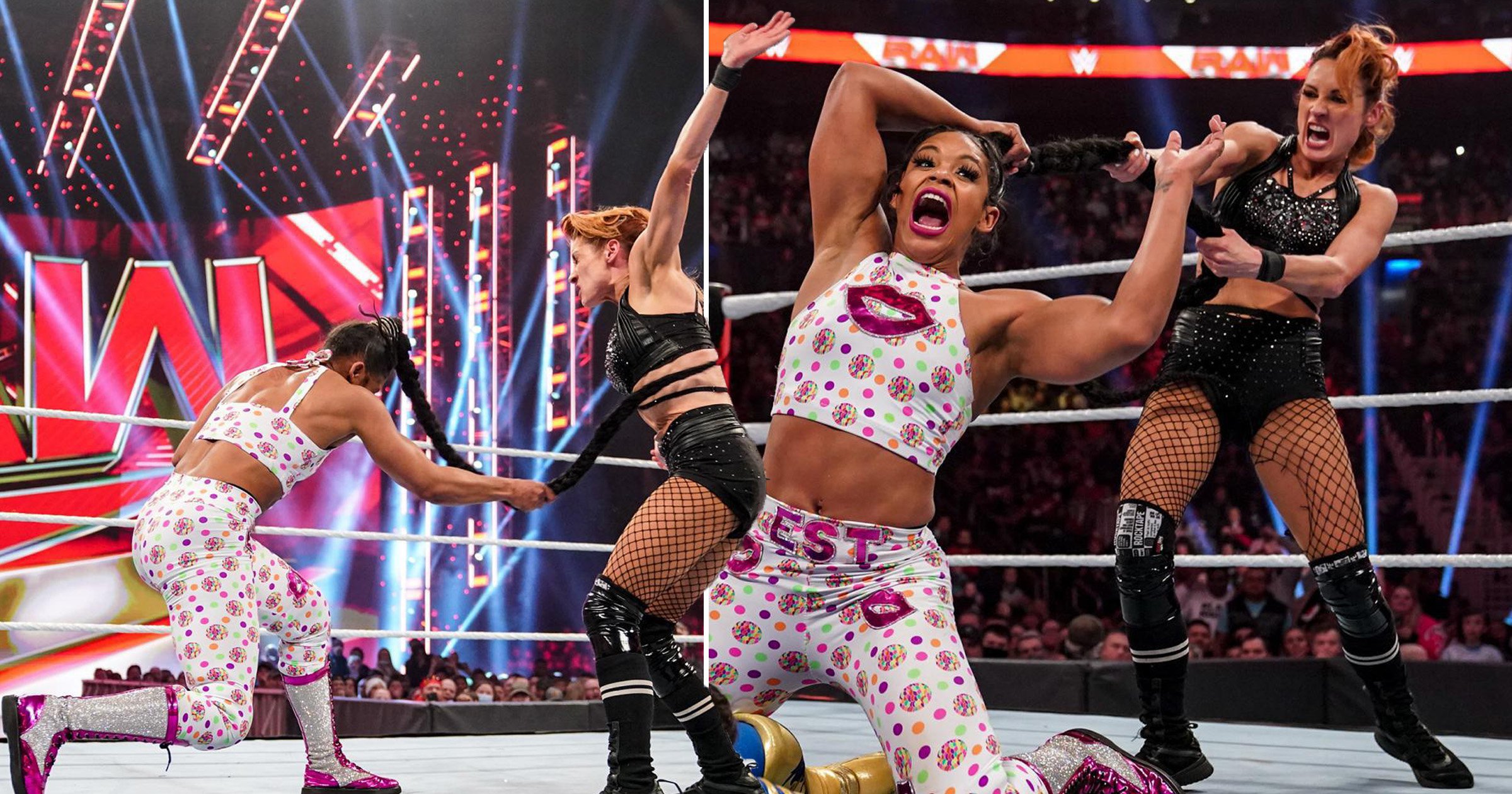 WWE star Becky Lynch shows nasty welts from Bianca Belair’s brutal hair whip