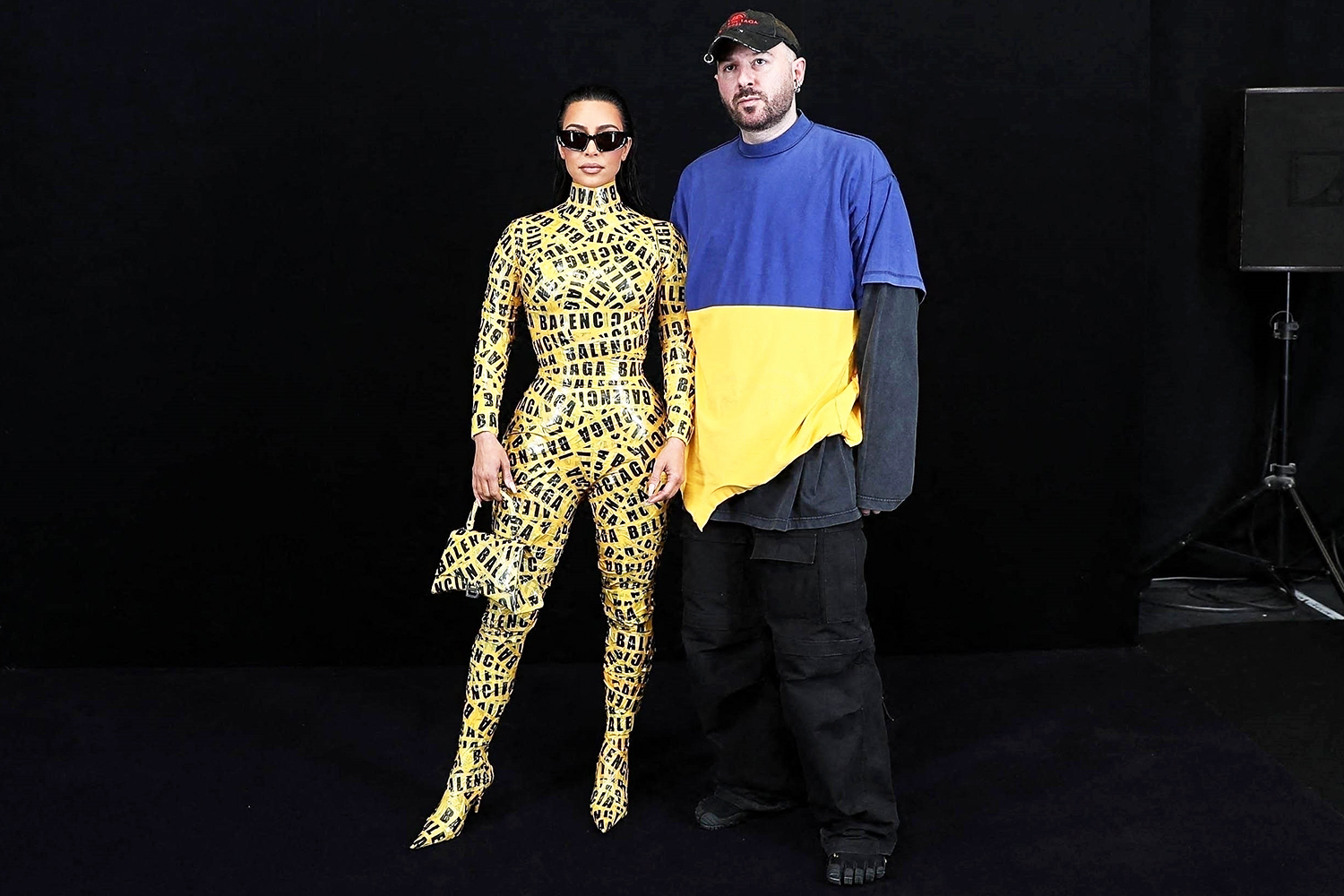 Kim Kardashian Sports Yellow Caution Tape for Balenciaga Show as Creative Director Pays Tribute to Ukraine