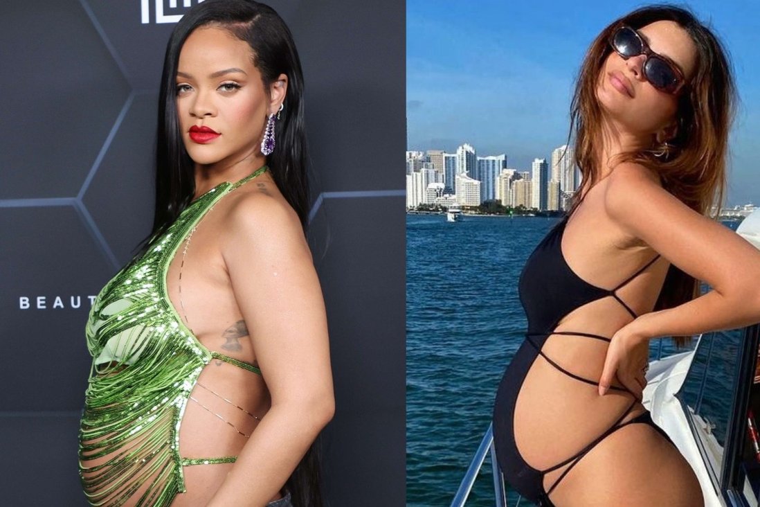 Rihanna and Emily Ratajkowski prove maternity clothes can be sexy – their bodycon dresses and swimsuit shots are redefining pregnancy