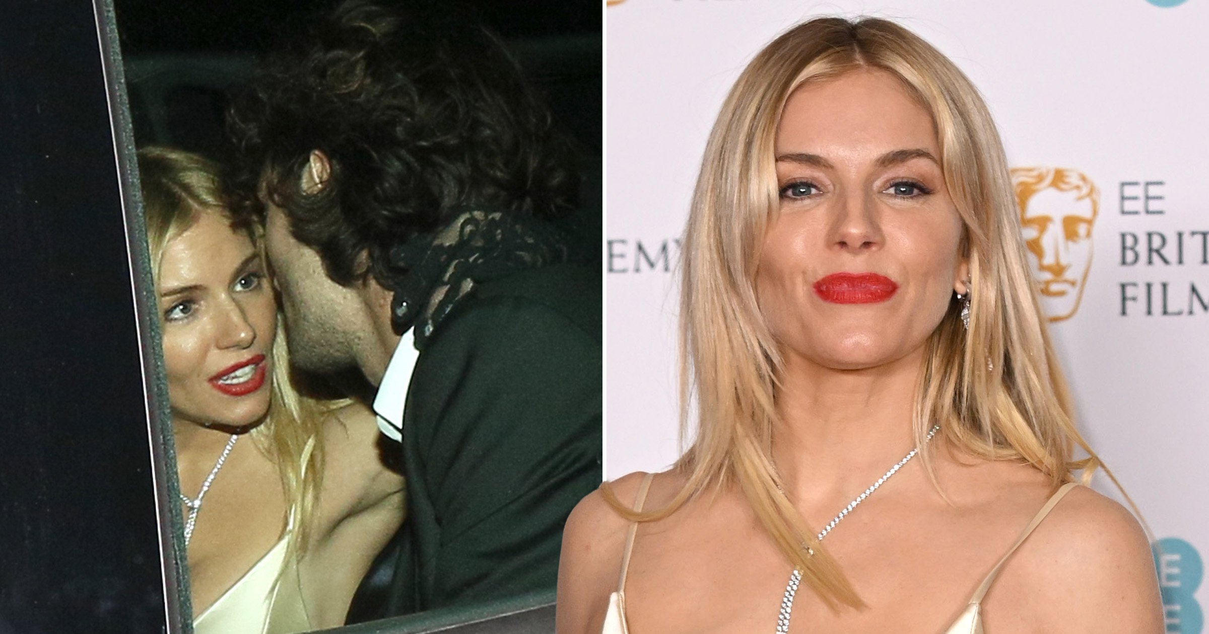 Sienna Miller, 40, looks cosy with Oli Green, 25, after leaving Baftas together