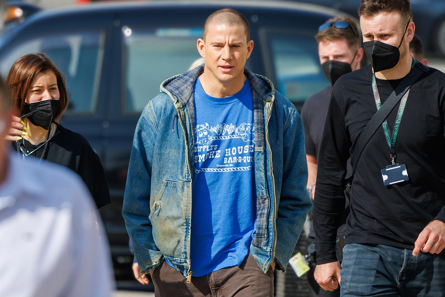 Channing Tatum Sports a Buzz Cut in First Photo from London Set of Magic Mike's Last Dance