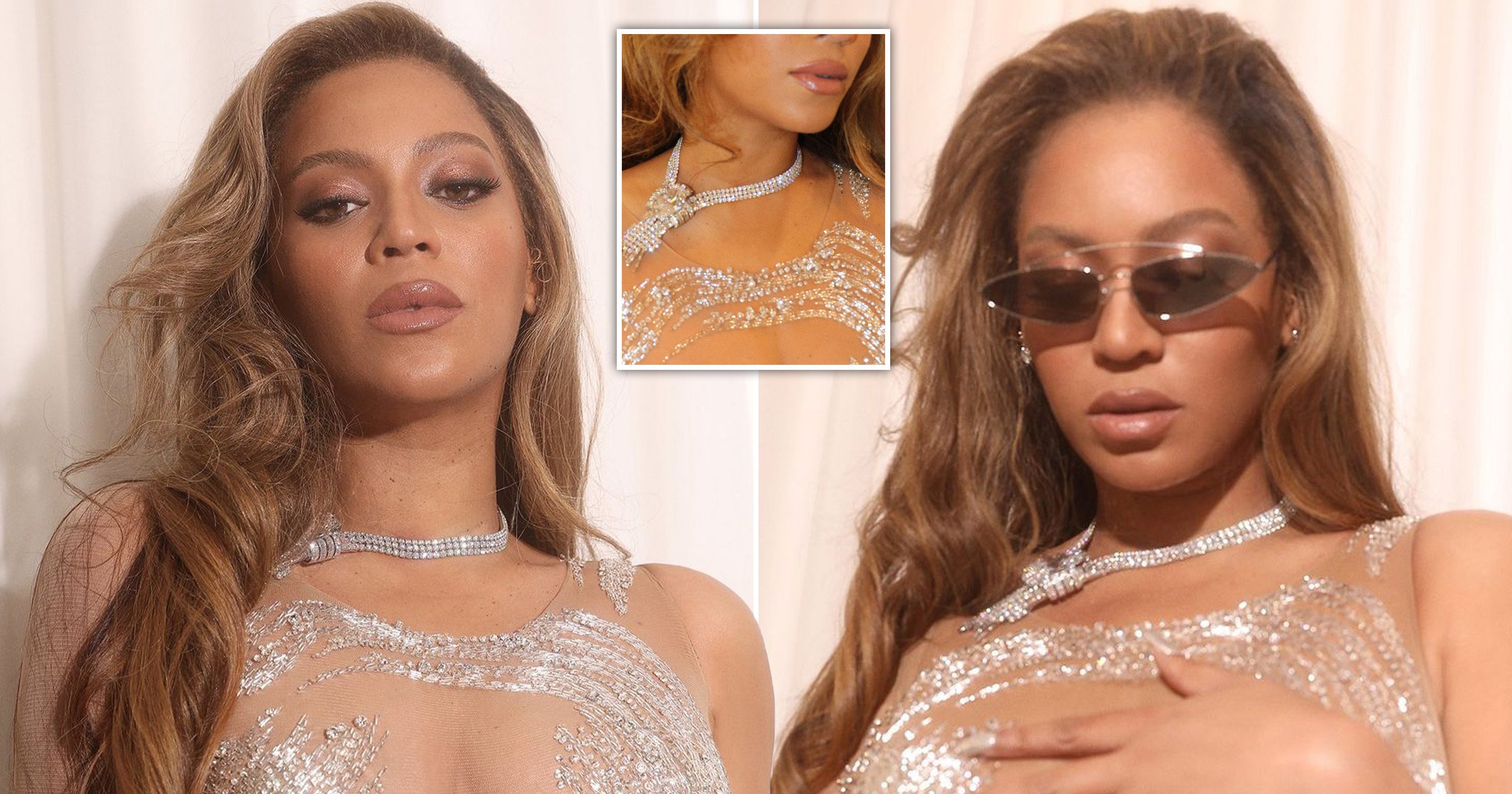 beyoncé breaks the internet yet again in barely there embellished nude
