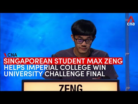 Singaporean Max Zeng helps Imperial College London win UK quiz show University Challenge finals