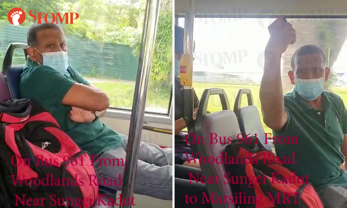 Man with 'knee problem' scolds commuter who told him not to put feet up on bus seat