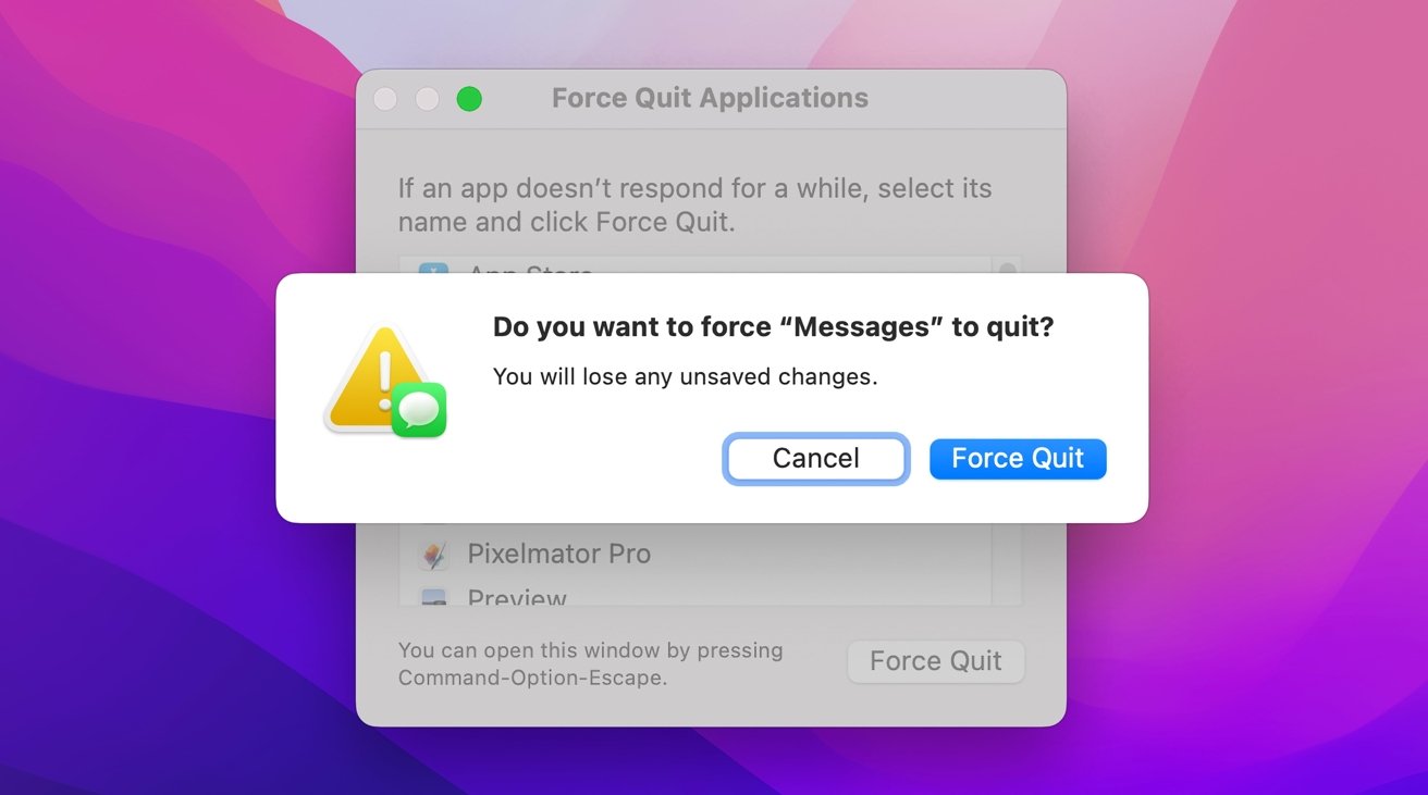 How to force quit an application in macOS