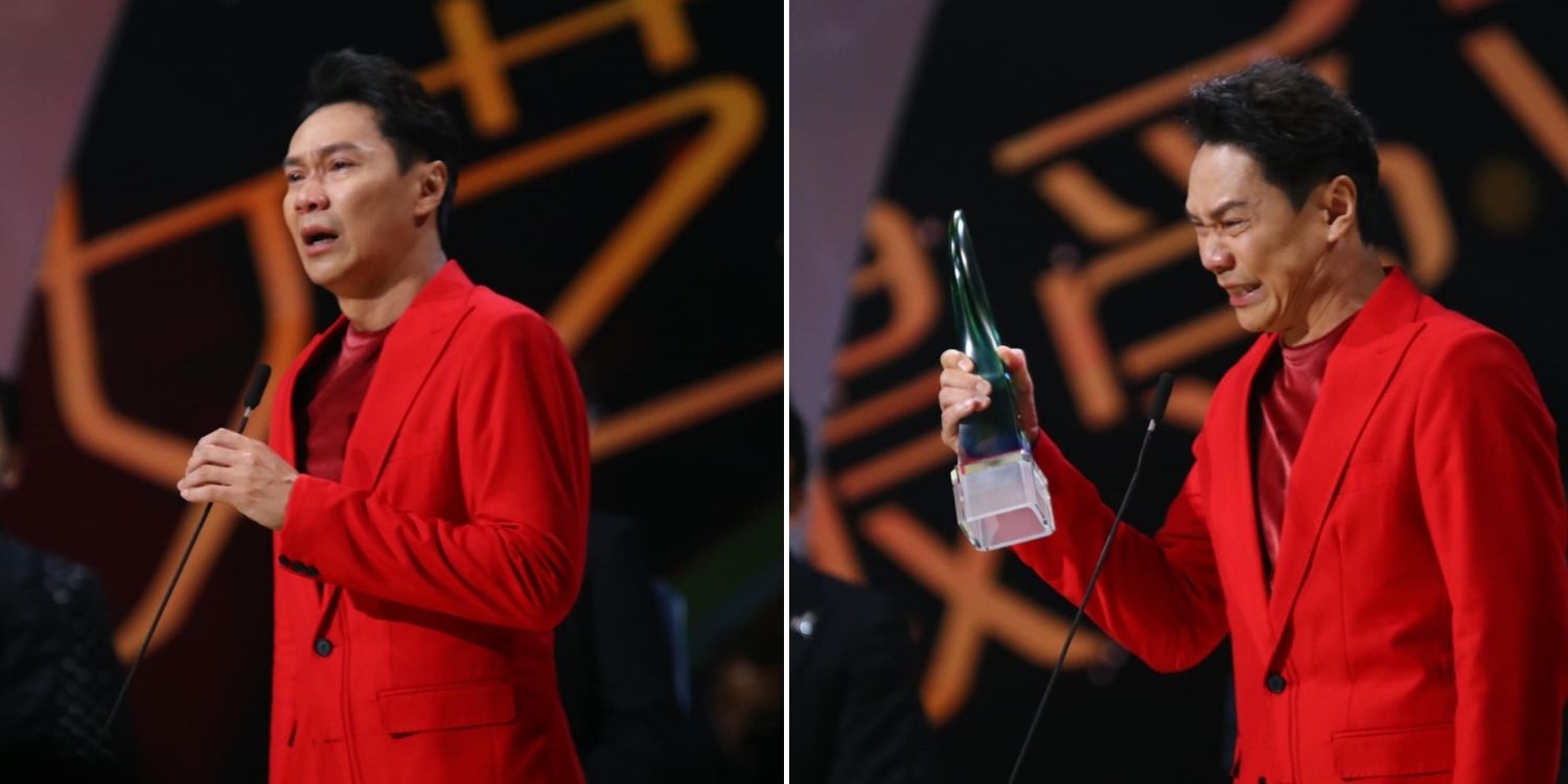 Actor brandon wong bags first star awards trophy in 27 years, tears up on stage