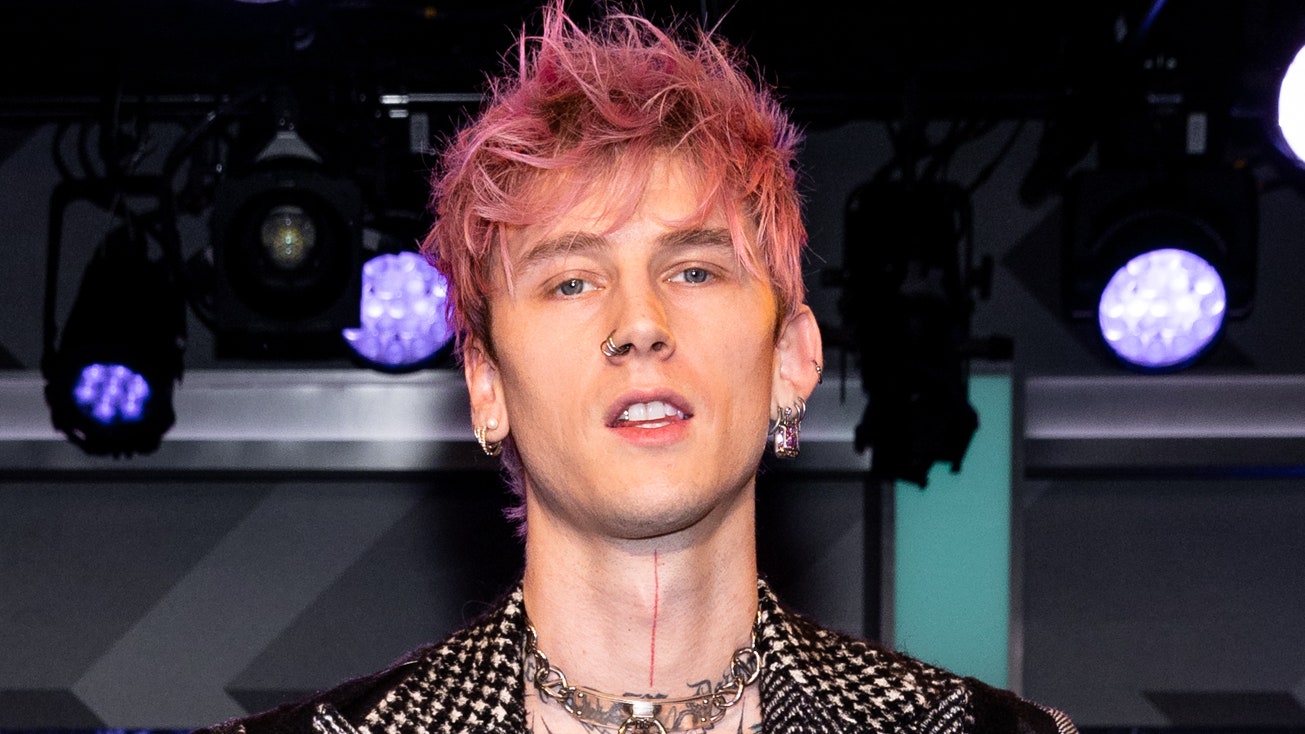 Machine Gun Kelly Did an Evil Eye Manicure in Lilly Pulitzer Pink and Green