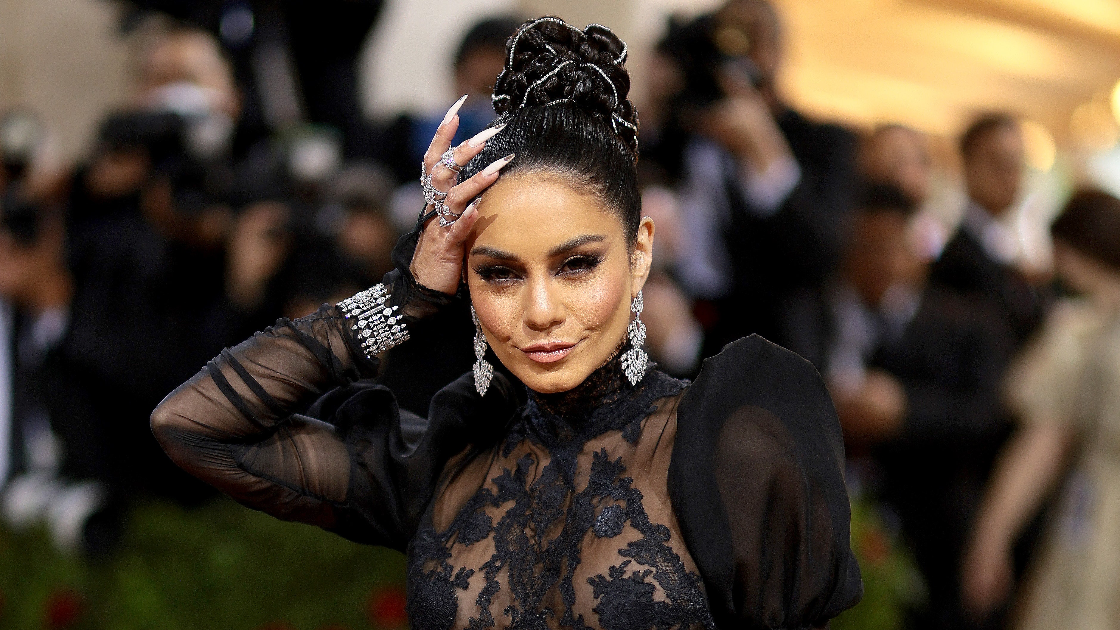 Vanessa Hudgens's Met Gala Train Is So Long, People Are Stepping on It