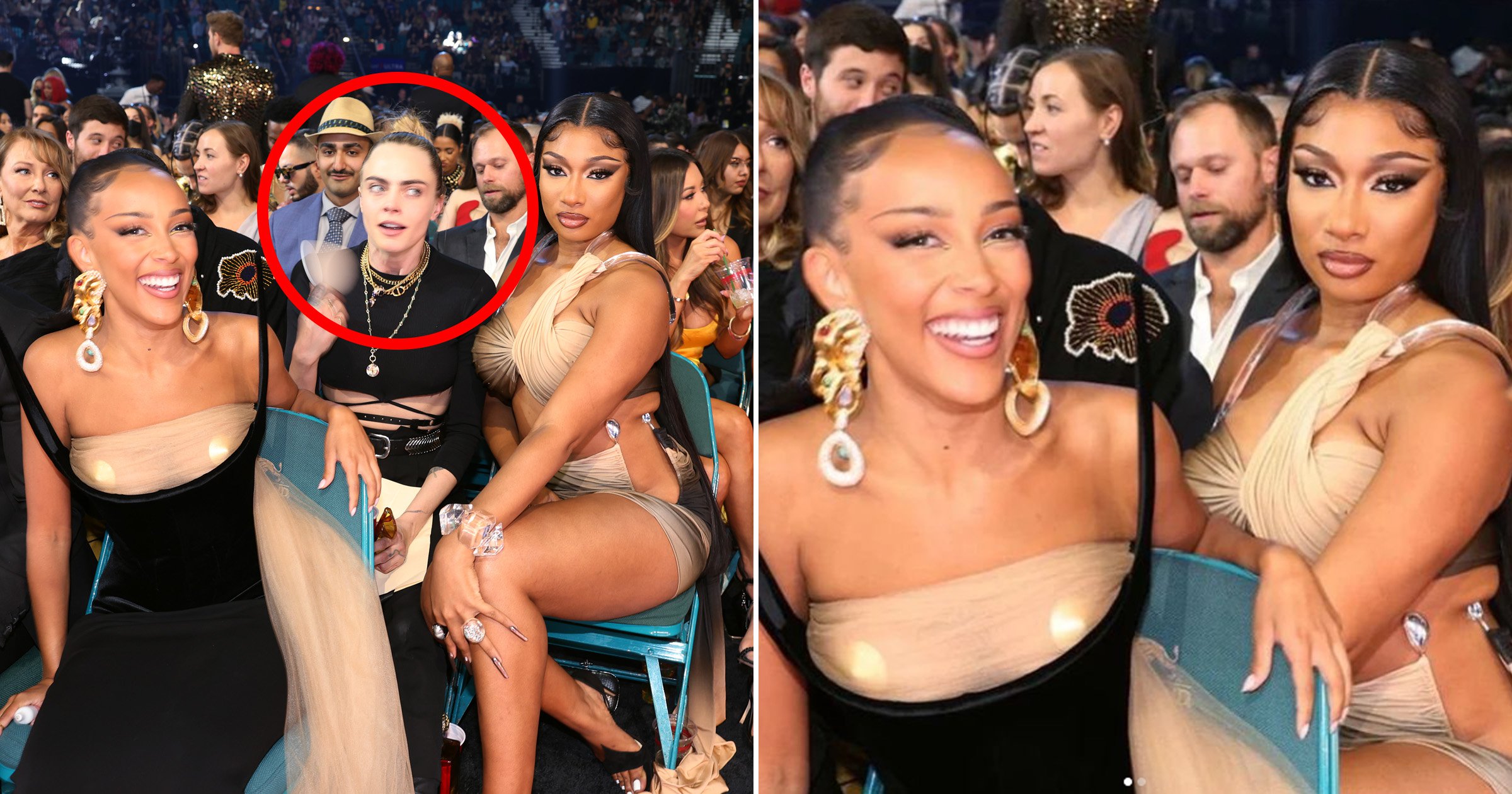 Megan Thee Stallion ‘crops Cara Delevingne out of Billboard Music Awards picture’