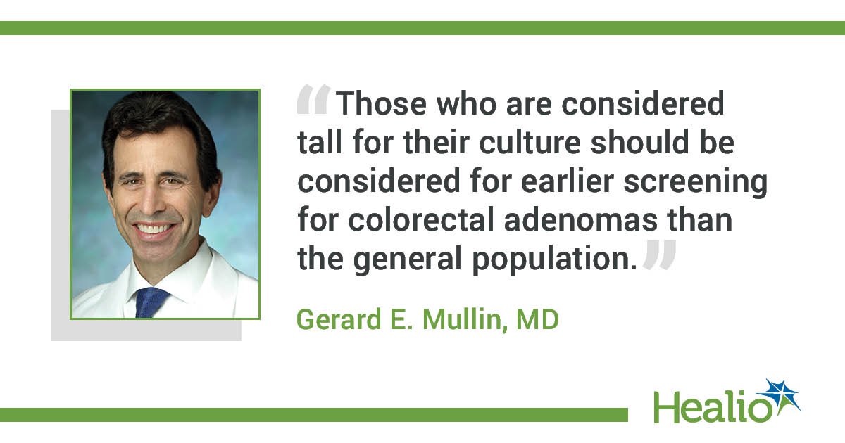 Taller adults may have higher risk for colorectal cancer, adenoma