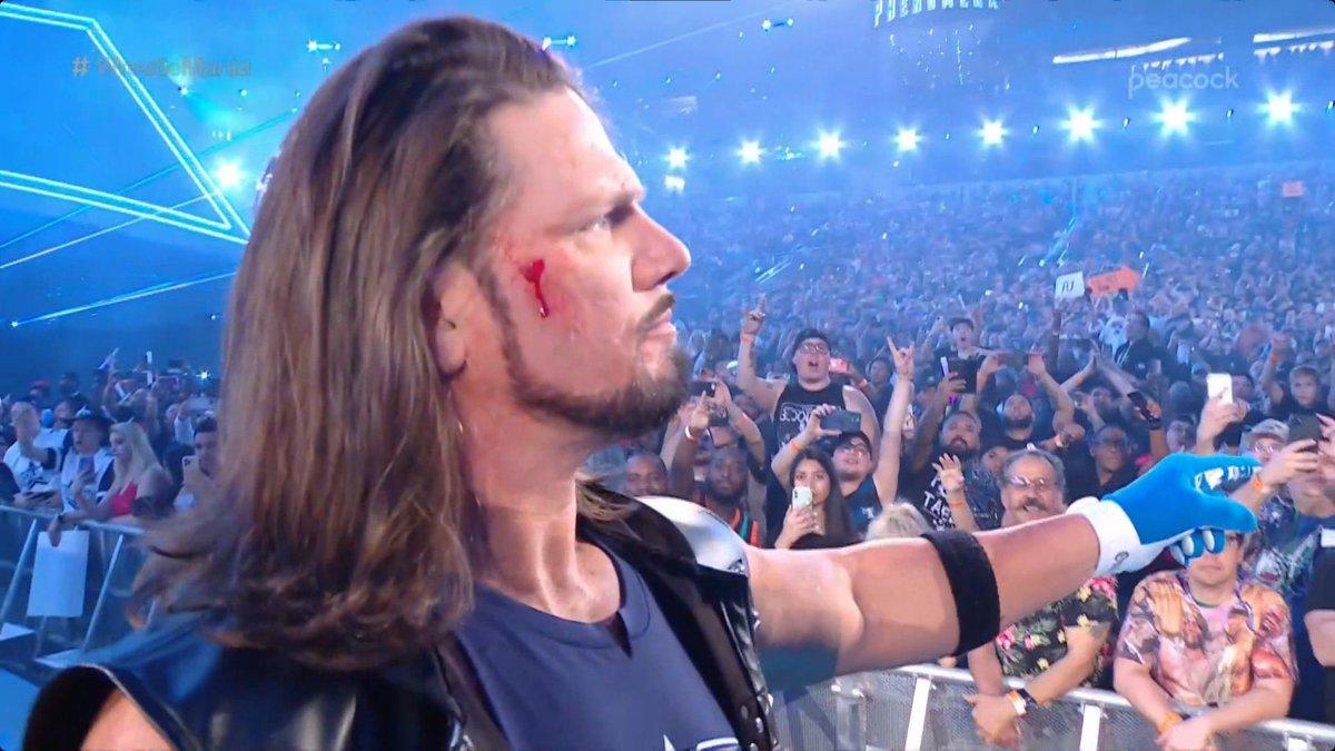 AJ Styles Busted Open During WWE Hell in a Cell