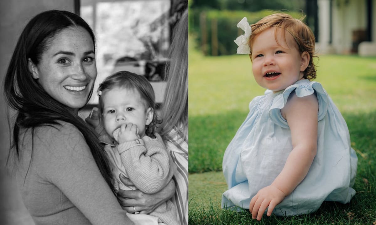 Meghan Markle poses with baby daughter Lili at her first birthday party