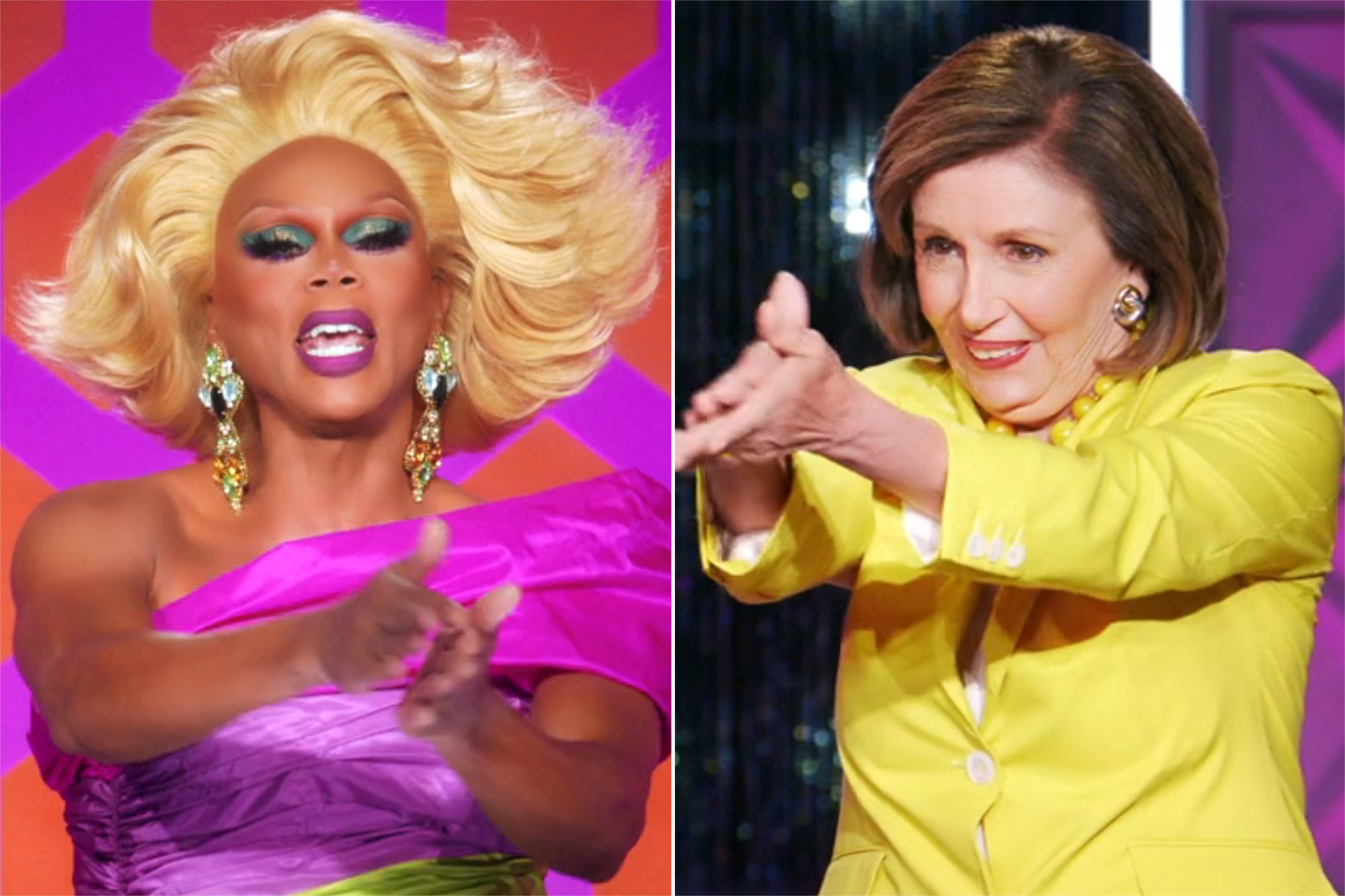 Nancy Pelosi jokes on RuPaul's Drag Race that her Donald Trump shade clap was 'completely unintentional'