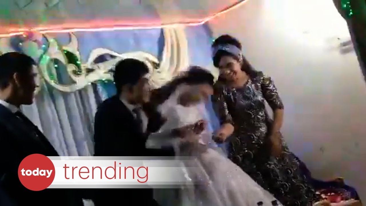 Uzbekistan groom hits his bride at their wedding Nestia