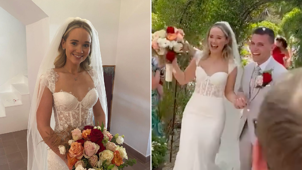 Daisy Wood-Davis shares hilarious end of wedding picture as she marries Hollyoaks co-star Luke Jerdy