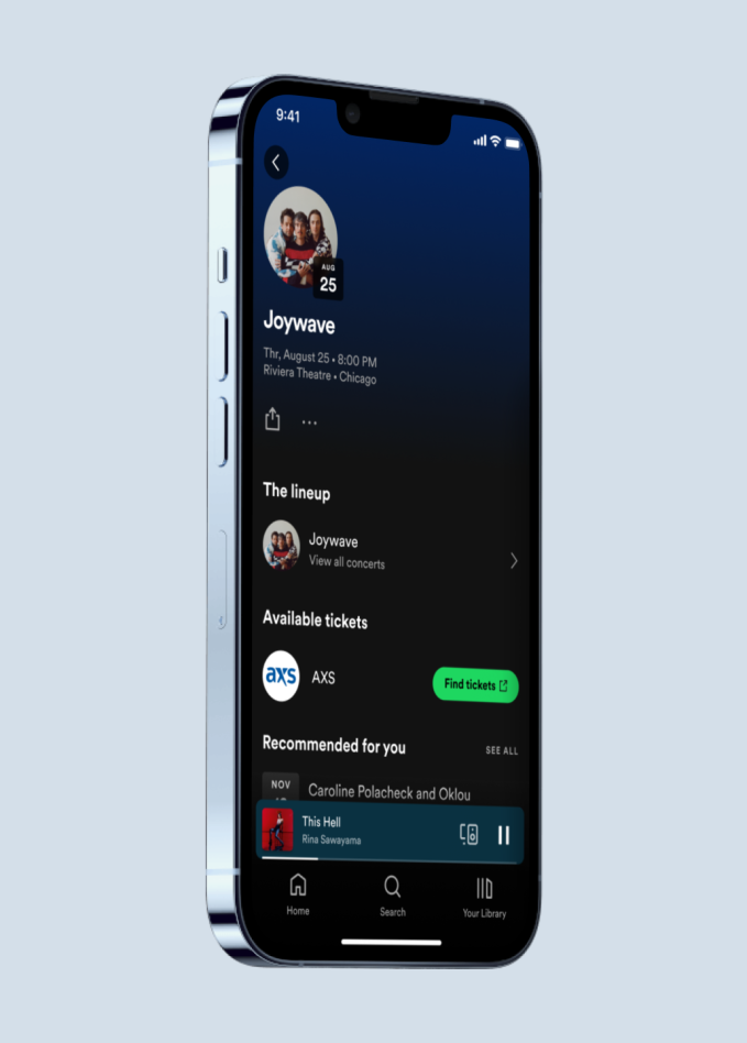Spotify revamps in-app concert discovery with new Live Events Feed