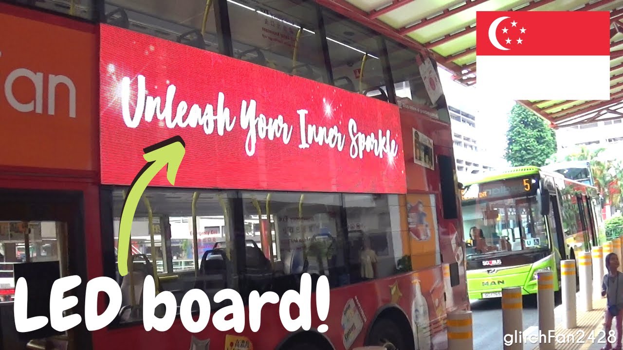 LED board on a SMRT Bus in Singapore | ADL Enviro