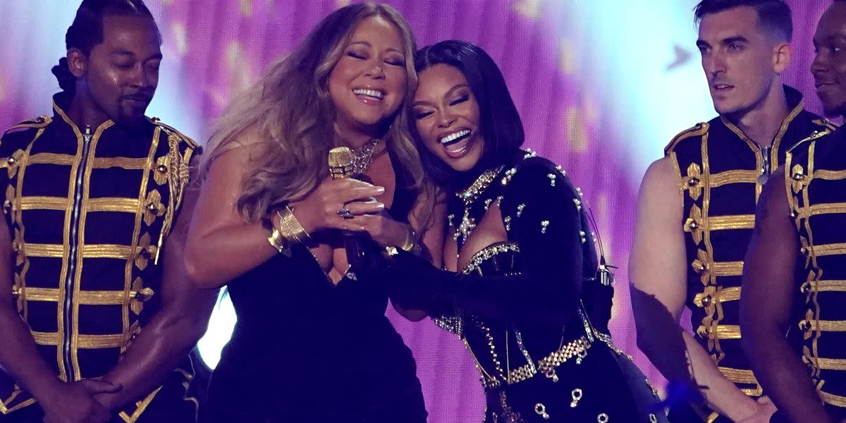 Mariah carey brings big, big energy to Latto's 2022 bet awards performance