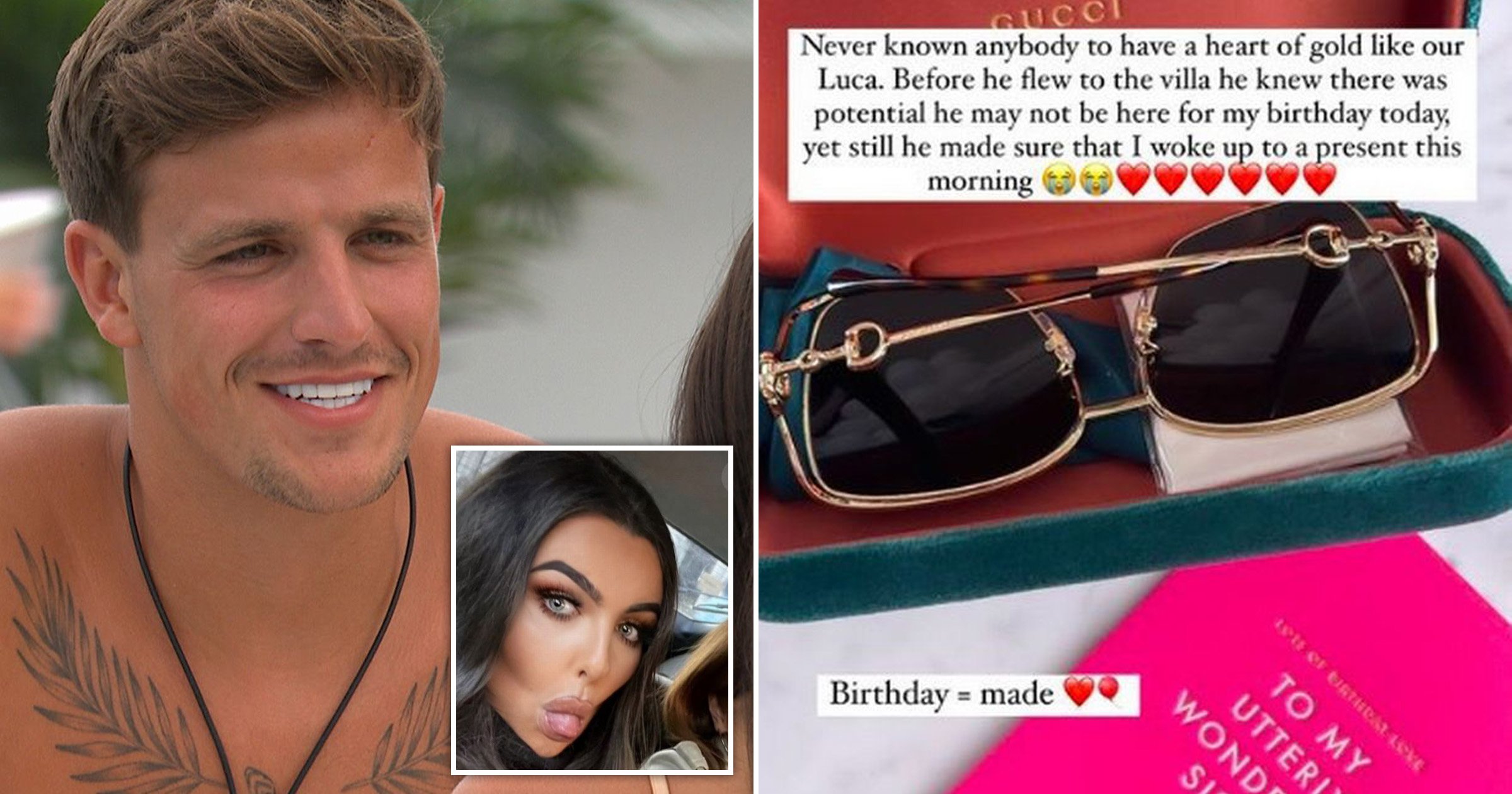 Luca Bish organises very casual surprise birthday present for sister while he’s in Love Island villa