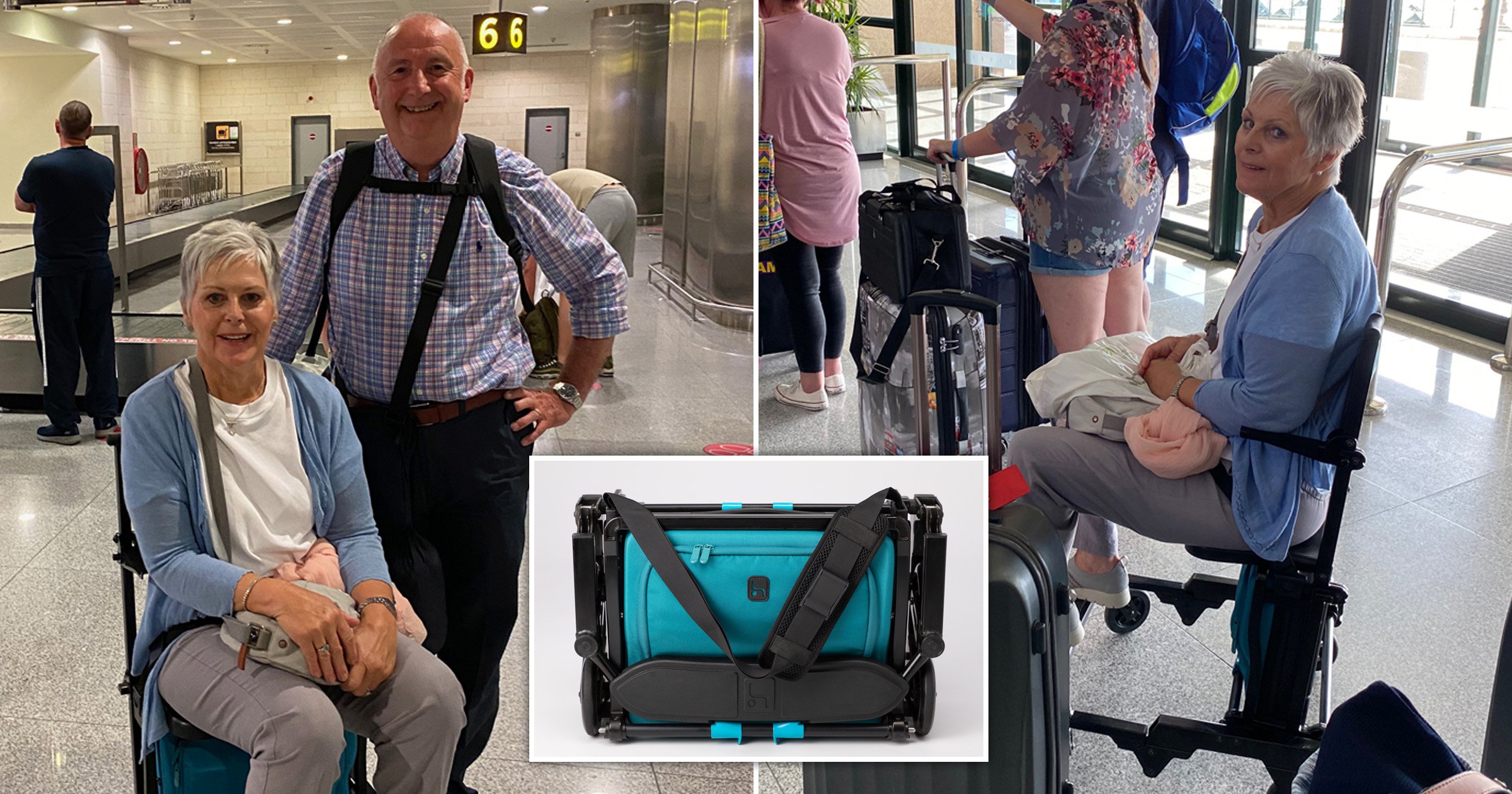 Grandad sick of waiting on planes for help creates carry-on wheelchair for disabled wife