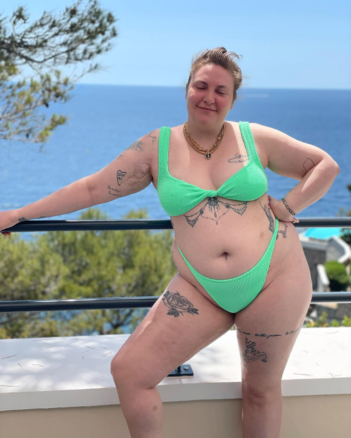 Lena Dunham Models Colorful Bikini Collection — and Shows Off Her Multiple Tattoos — on Instagram