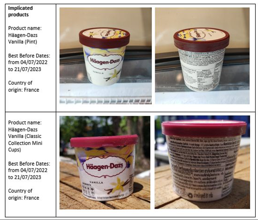 Sfa issues recall on haagen dazs vanilla ice cream Nestia